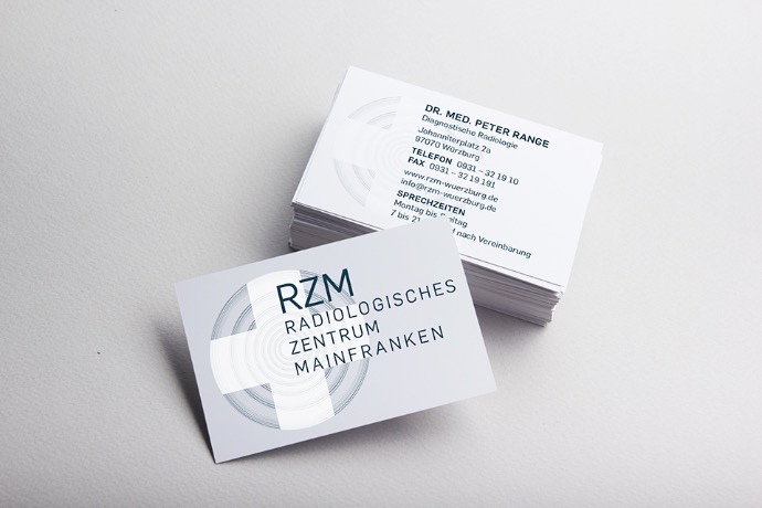 business cards rzm mainfranken radiological center stack of rzm business cards
