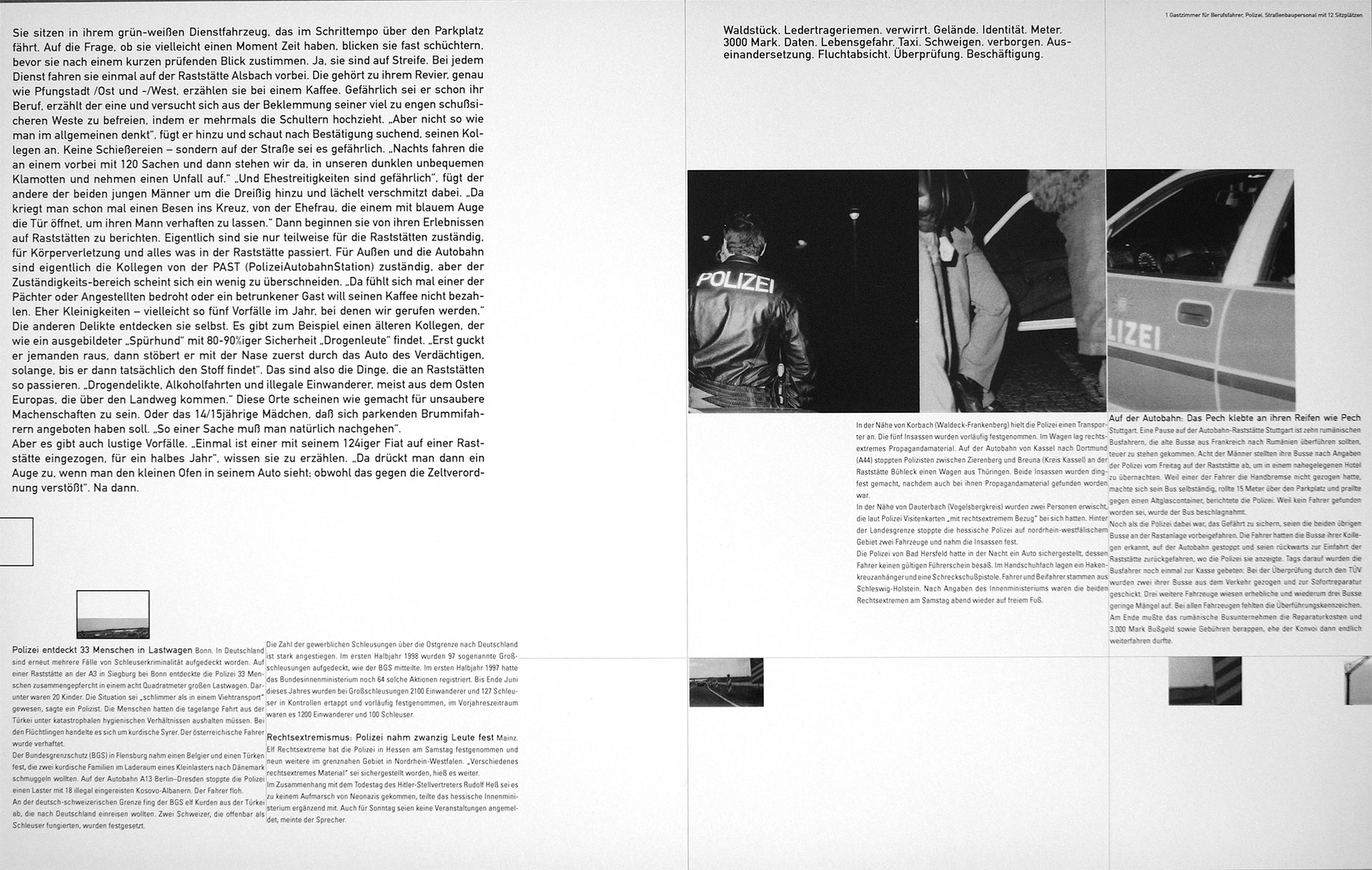 open page in the book describing a police operation 