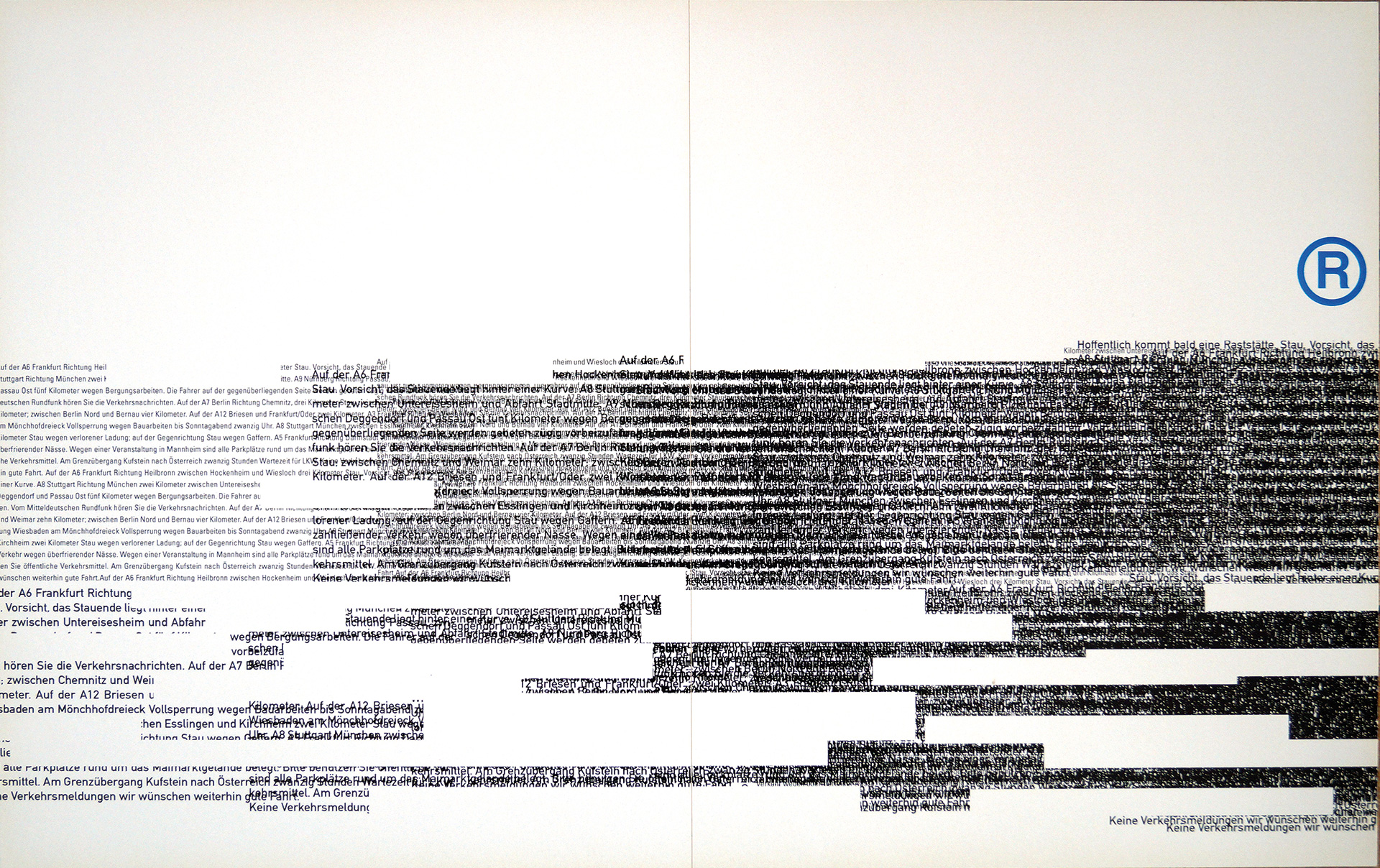 traffic jam visualized by typography 