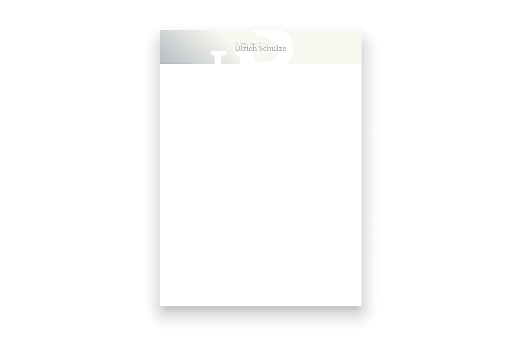 one single letterhead on shadowed background 