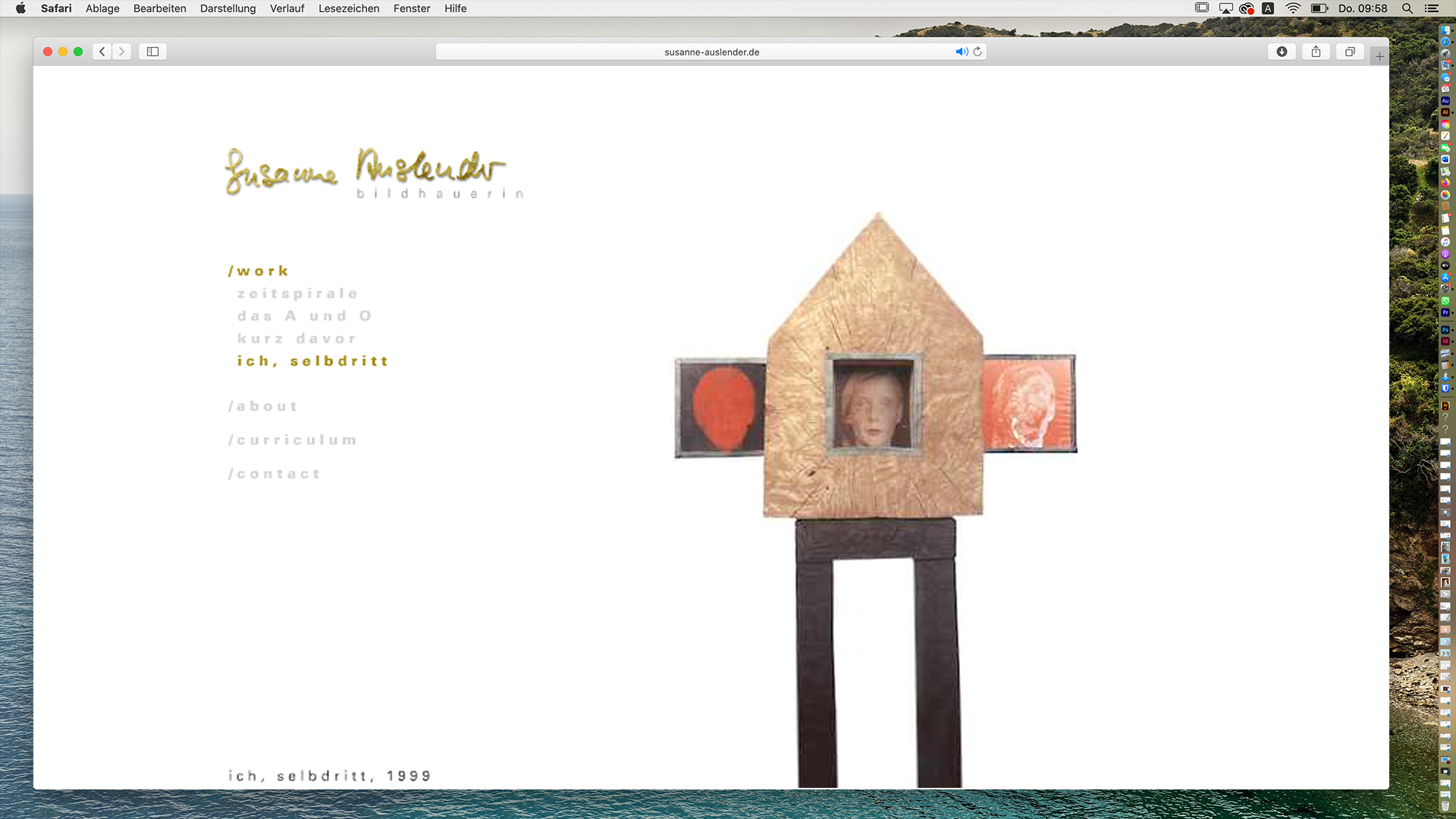sculpture of a face inside of a house