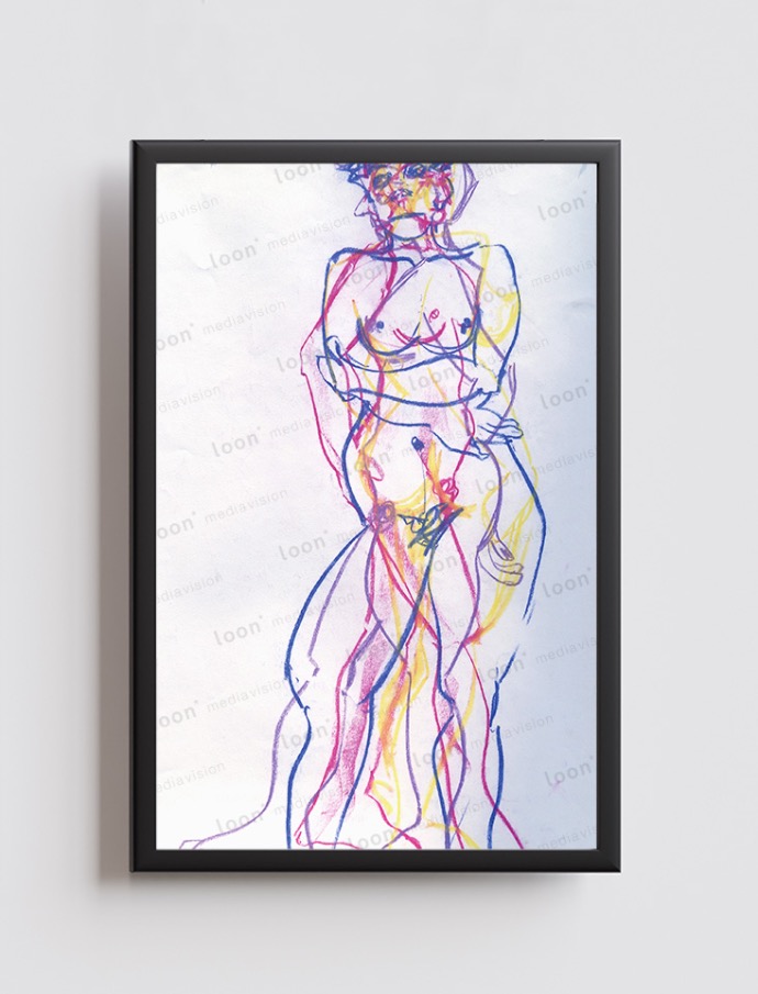 multiple layers of a woman in different colors 